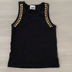 Random Hearts Girls Tank with Gold Studs